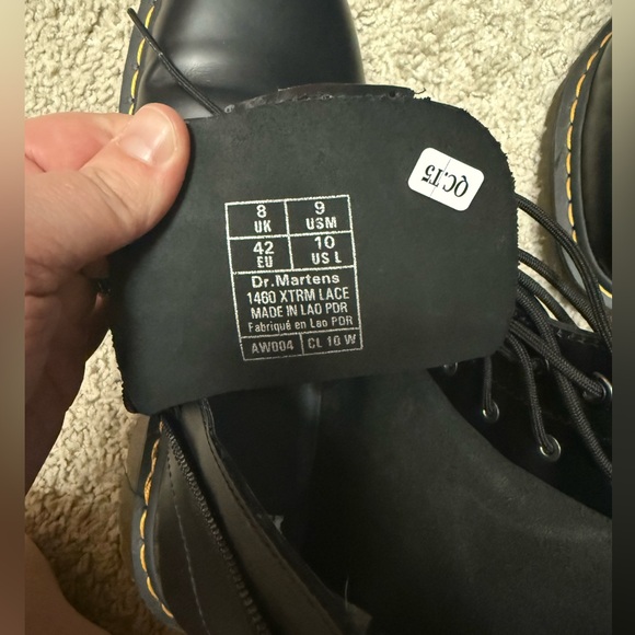 Dr. Martens Lace Up Black Boot Interior Zipper - Picture 3 of 6